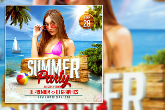 Creative Summer Party Social Media Post & Flyer Template