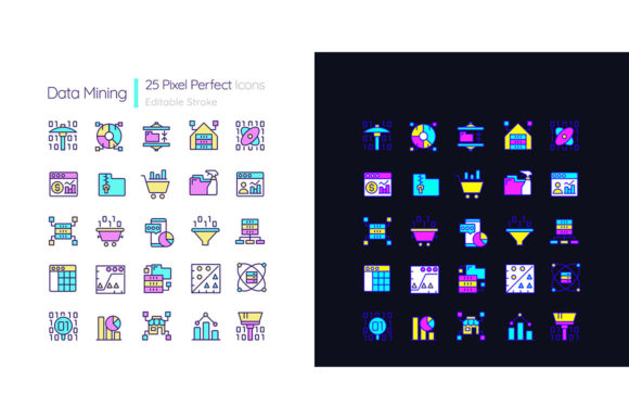Data Mining Light and Dark Theme: Modern Design Assets