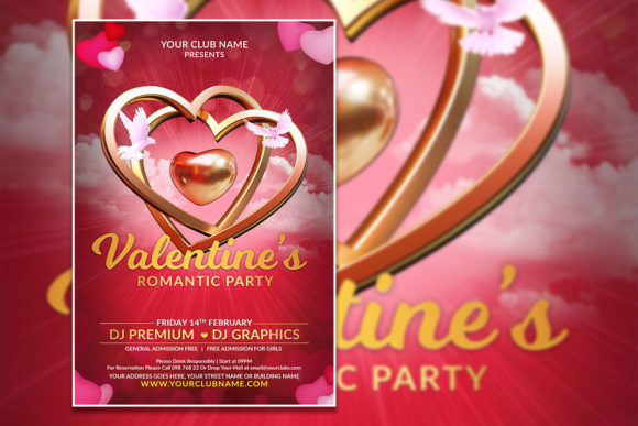 Elevate Your Valentine's Event with a Modern Party Poster Template