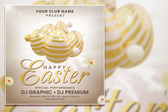 Gold Style Easter Social Media Post Template