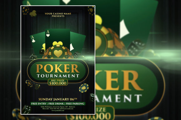 Modern Poker Tournament Poster Template