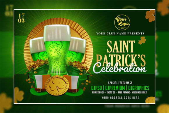 Modern Saint Patricks Poster Template