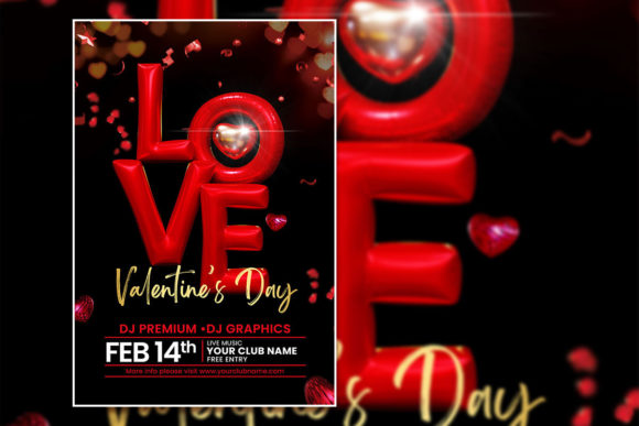 Modern Valentine's Party Poster Template: A Designer's Delight
