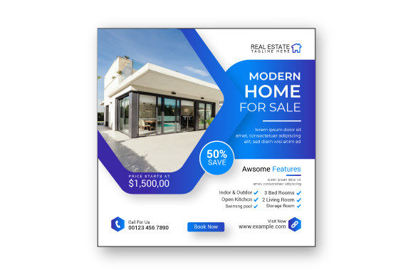 Real Estate Social Media Post Template for Instagram