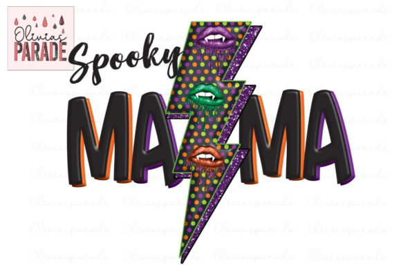 Spooky Mama Halloween Lips Lightening Design