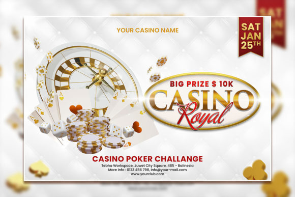 White Gold Casino Royal Poster Template